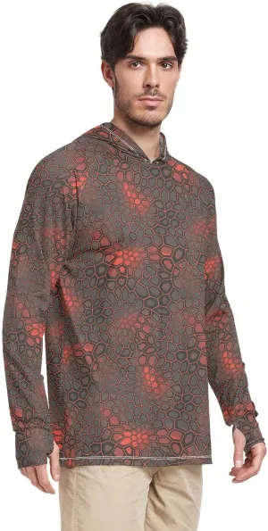 Men's Sun Protection Hoodie Long Sleeve Camo Mens Sun Shirts UPF 50  Beach Hoodies UV Rashguard for Men