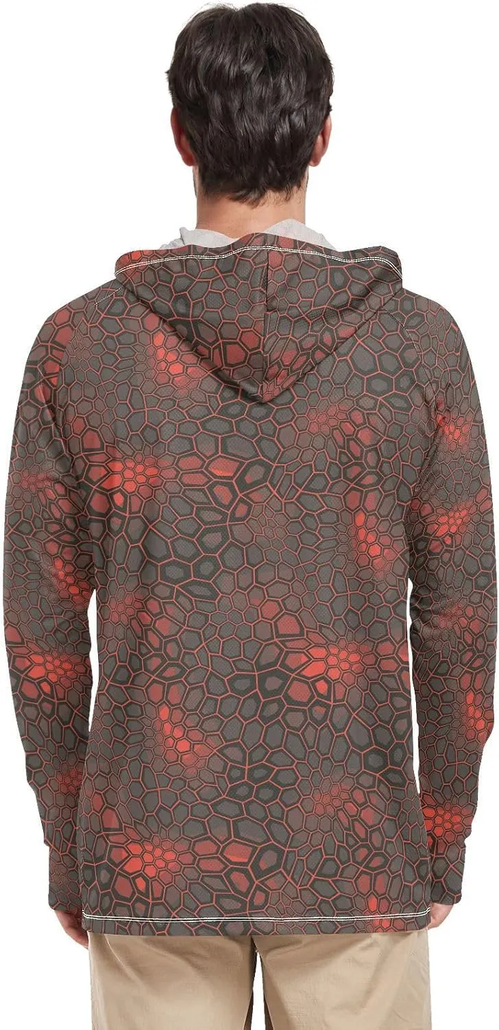 Men's Sun Protection Hoodie Long Sleeve Camo Mens Sun Shirts UPF 50  Beach Hoodies UV Rashguard for Men