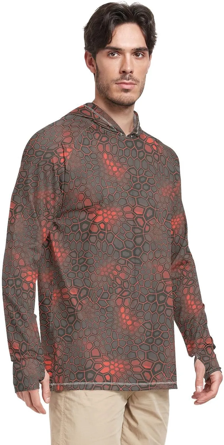 Men's Sun Protection Hoodie Long Sleeve Camo Mens Sun Shirts UPF 50  Beach Hoodies UV Rashguard for Men