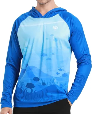 Men's UPF 50  Sun Protection Hoodie Shirt Long Sleeve SPF Fishing Outdoor UV Hiking Lightweight Shirts