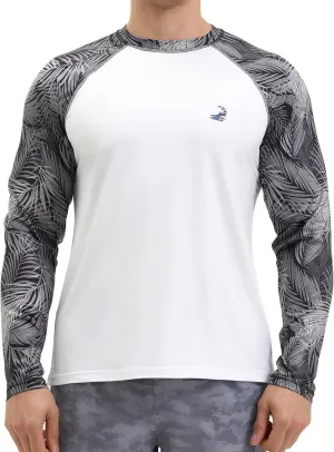 Mens UV Sun Protection Long Sleeve Shirts Rash Guard for Outdoor Fishing Hiking Swimming UPF 50 