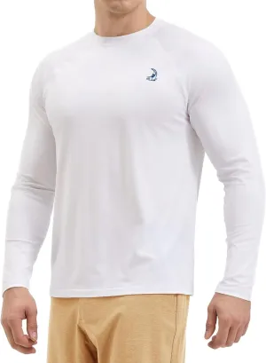Mens UV Sun Protection Long Sleeve Shirts Rash Guard for Outdoor Fishing Hiking Swimming UPF 50 