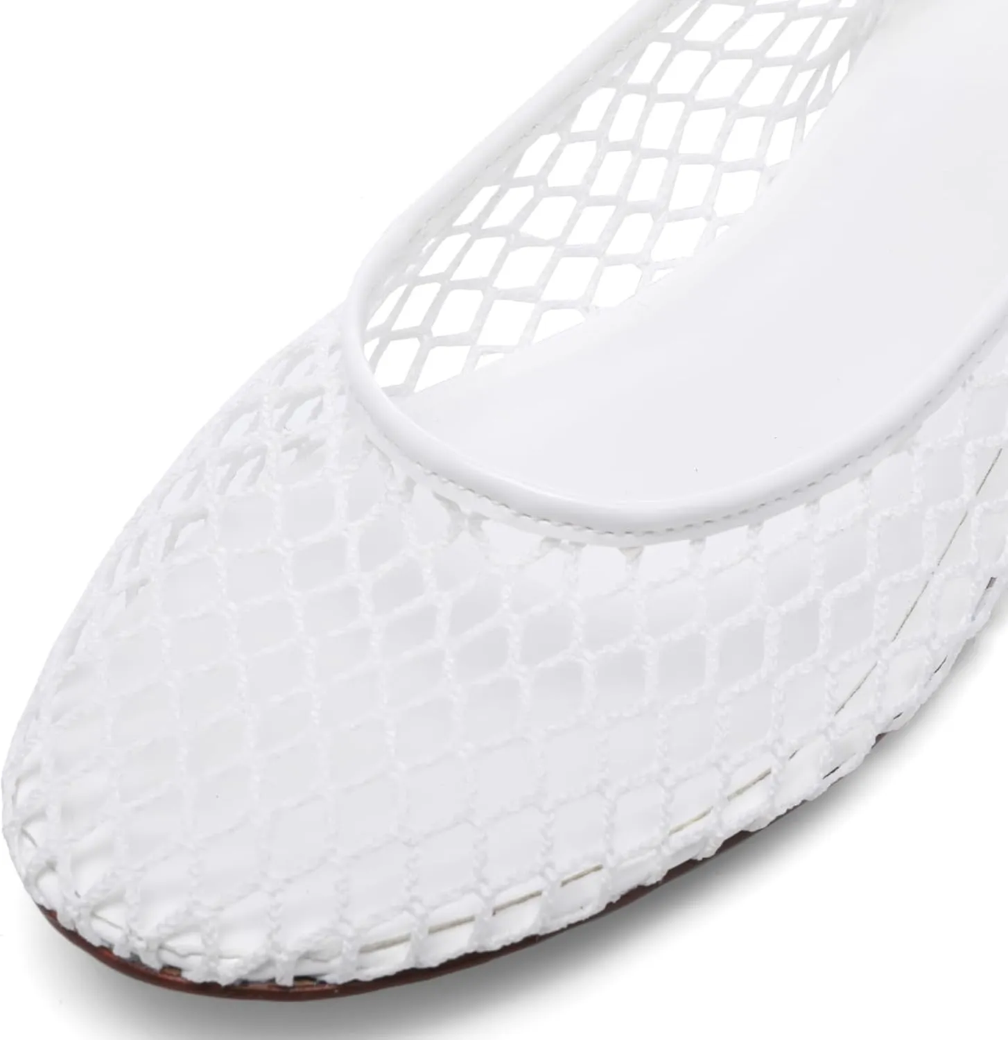 Mesh Ankle Strap Flats for Women Round Toe Ballet Flats Shoes,Casual Mary Jane Flats Comfortable Daily Dress Shoes