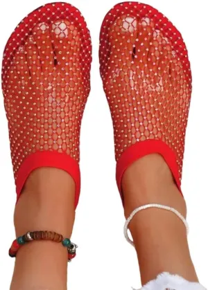 Mesh Ballet Flats Shoes for Women Buckle Strap Mary Jane Flats