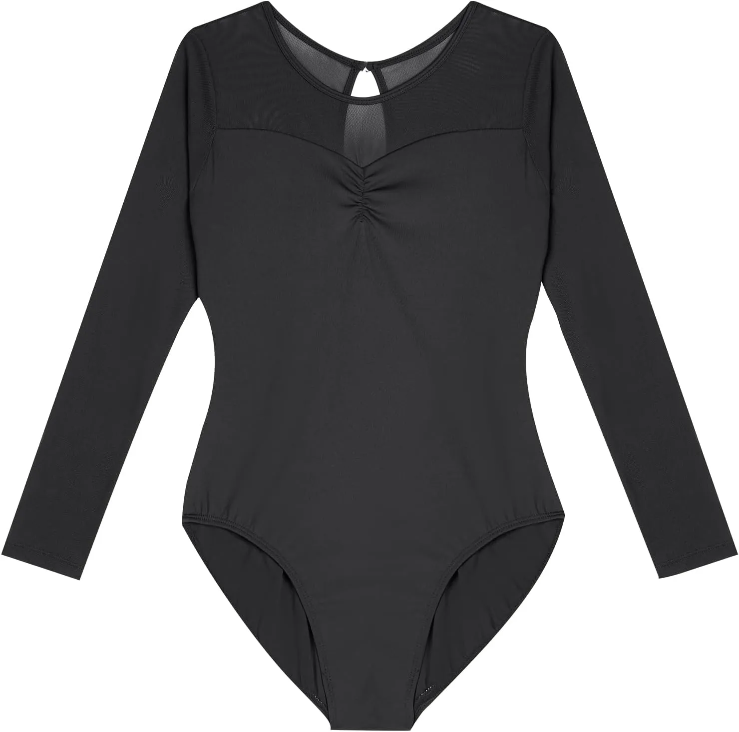 Mesh Long Sleeve Dance Leotard for Women,Teens, Ballet Bodysuits
