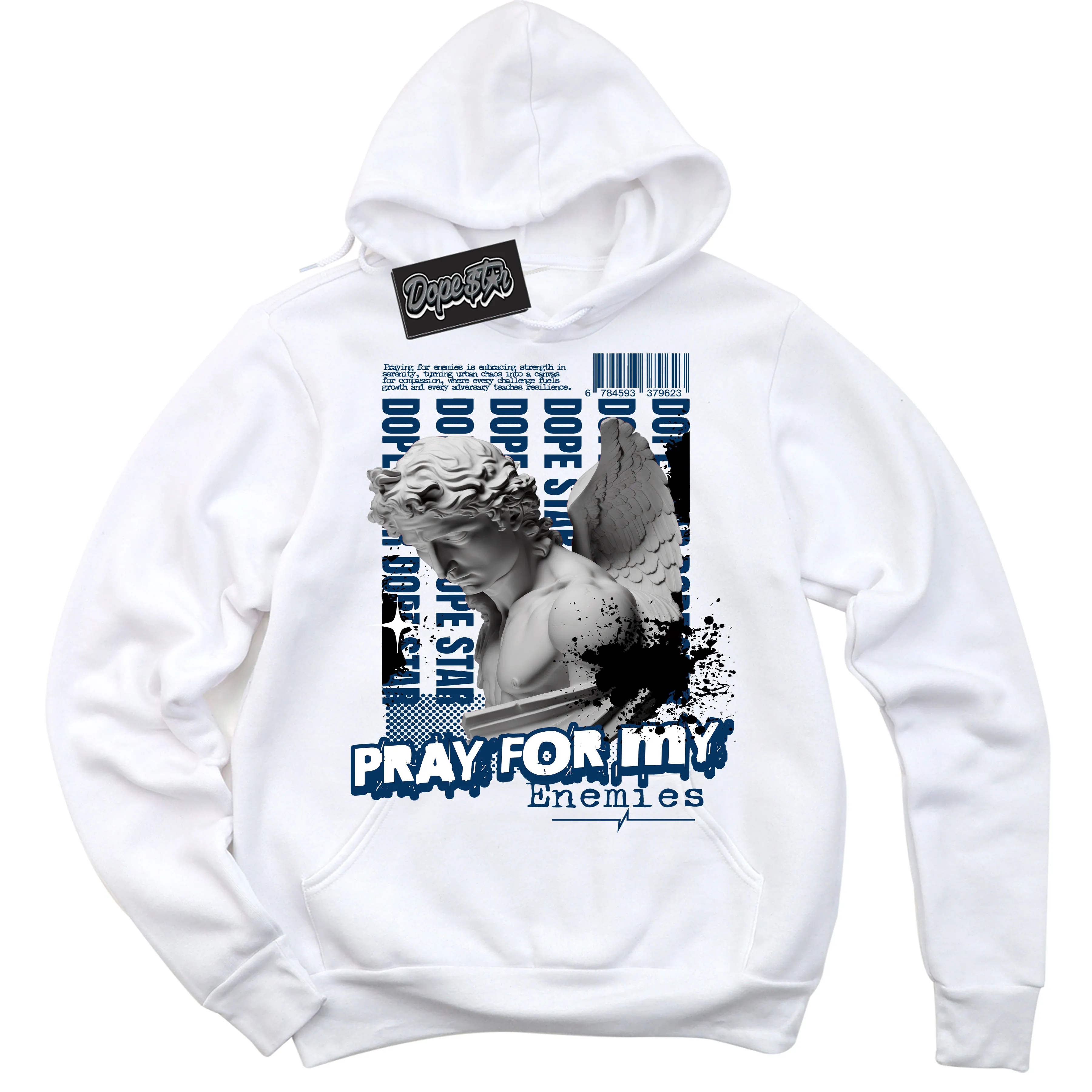 Midnight Navy 1s Sneaker Hoodie Pray Enemies Graphic