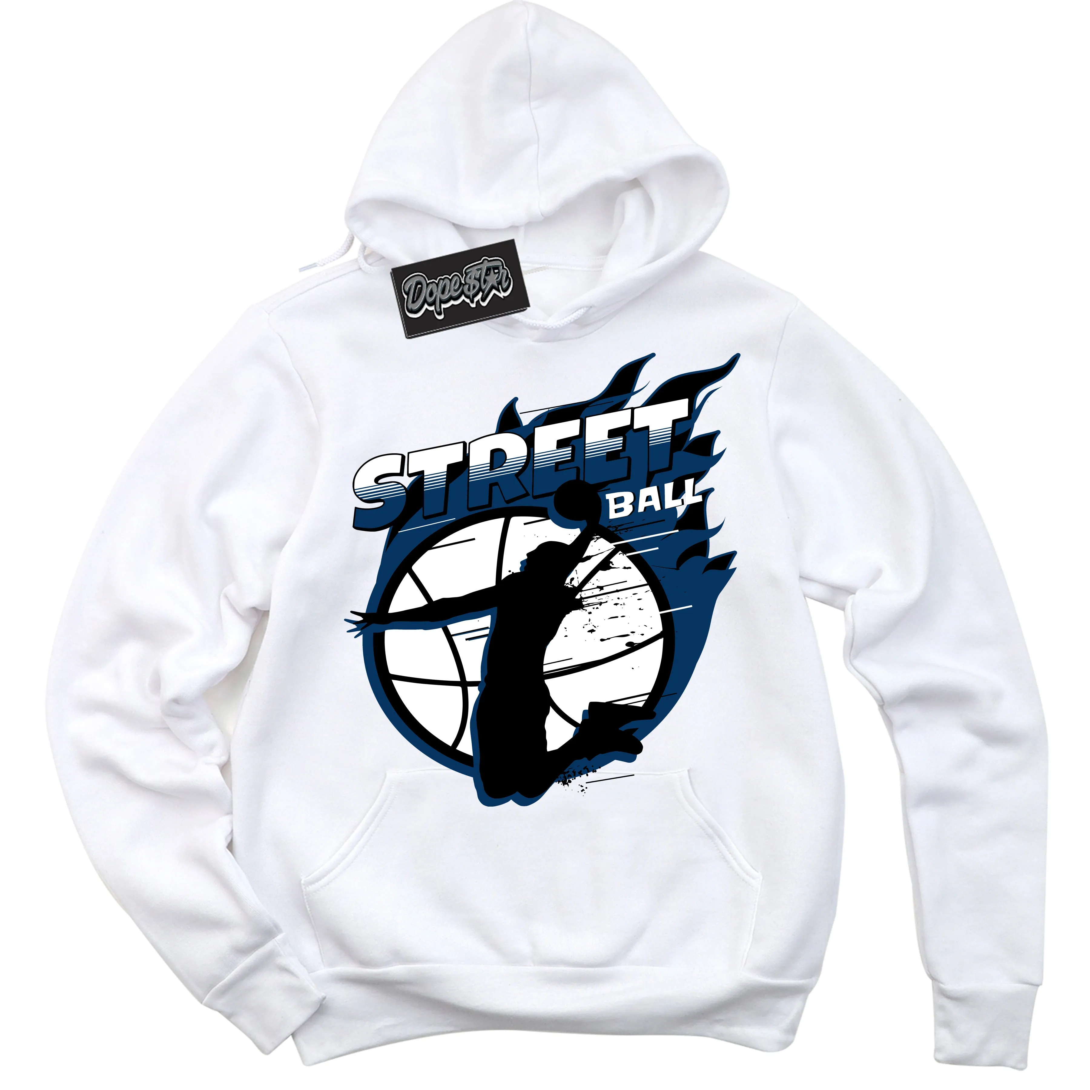Midnight Navy 1s Sneaker Hoodie Street Ball Graphic