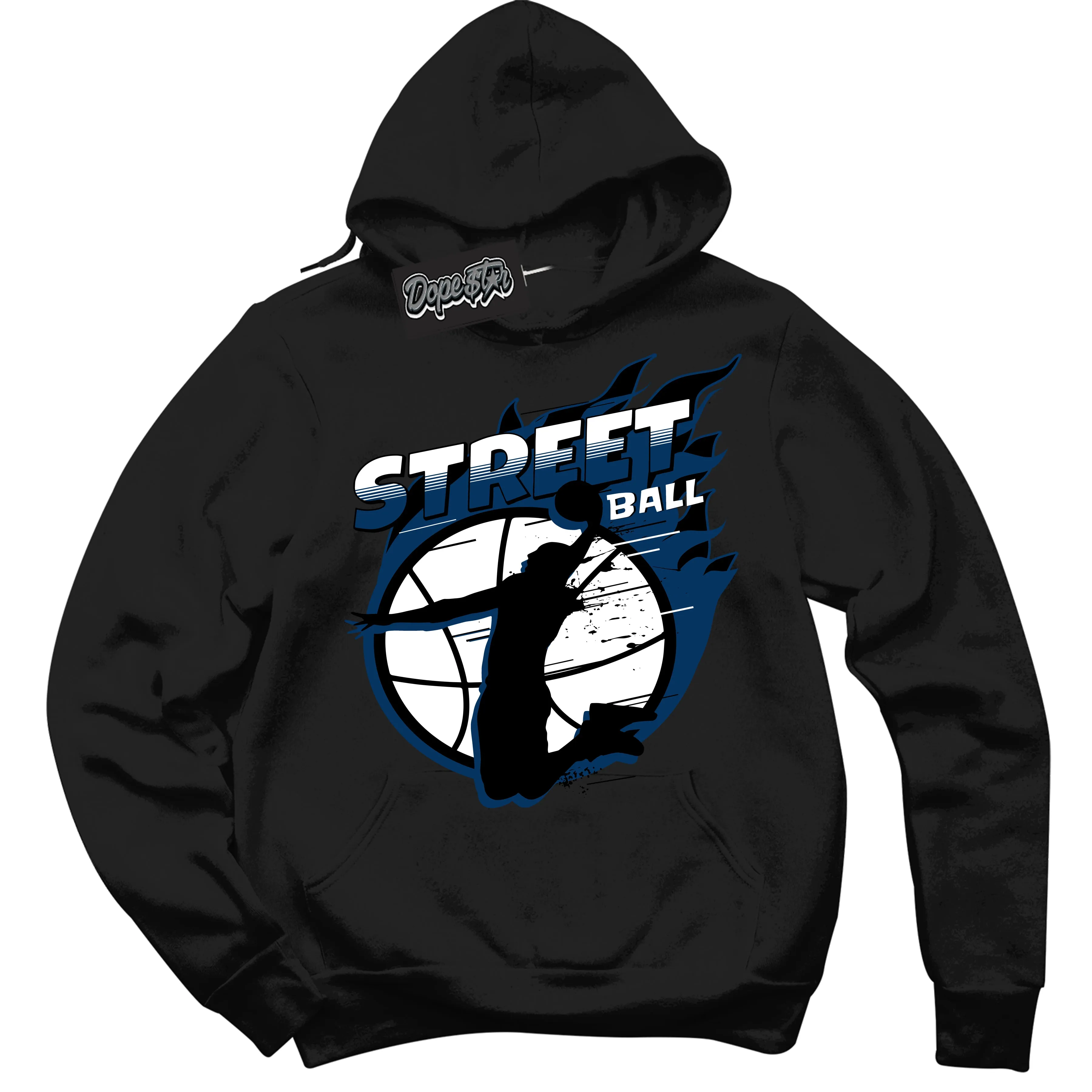 Midnight Navy 1s Sneaker Hoodie Street Ball Graphic
