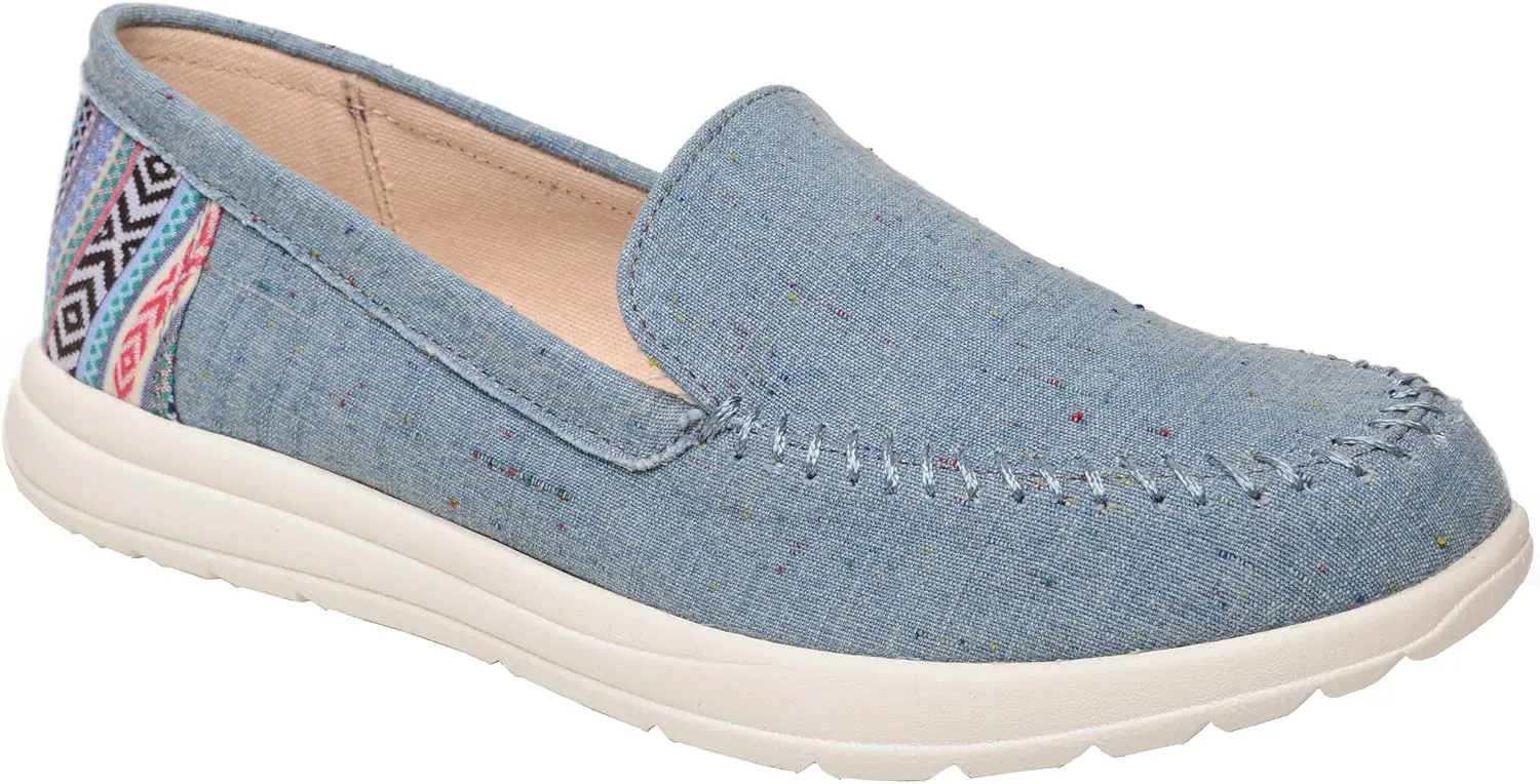 Minnetonka Women's Discover Boat Shoe, Light Denim Fleck, Size 6