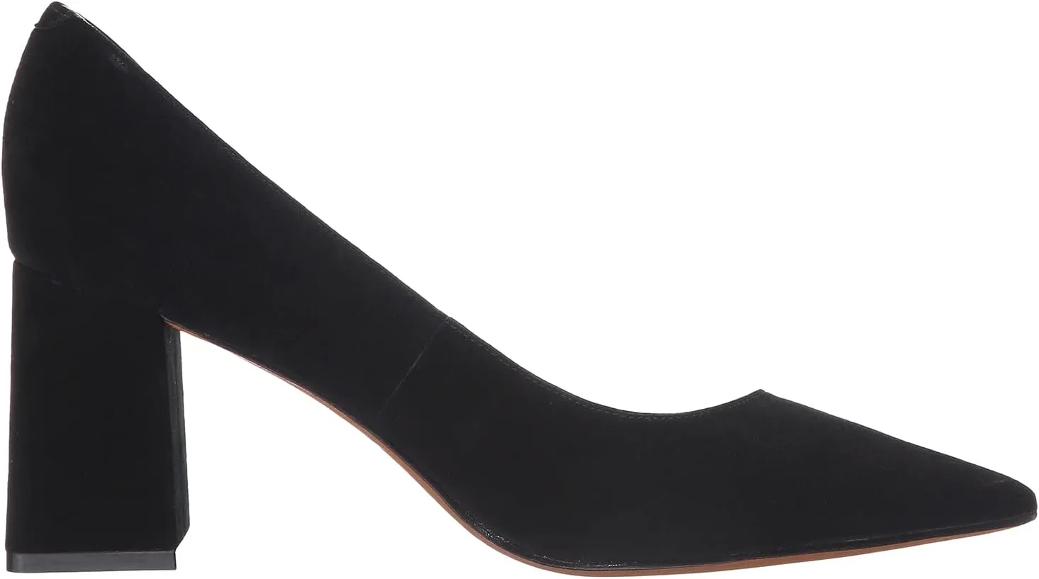 MOOMMO Women Chunky Heel Suede Pumps Pointed Toe Block Heel Dress Shoes Comfortable Slip On 3 Inch High Heels Pointy Closed Toe Work Pumps Office Ladies Classic Wedding Party 4-11 M US