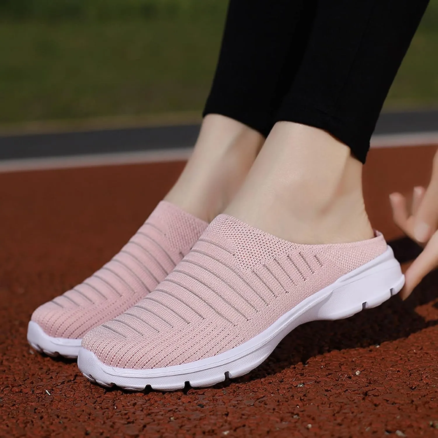 Mules for Women 2025 Backless Walking Sneakers Running Shoes for Women Comfort Slip On Shoes Casual Black Sneakers Tennis Shoe Loafers Casual Slip On