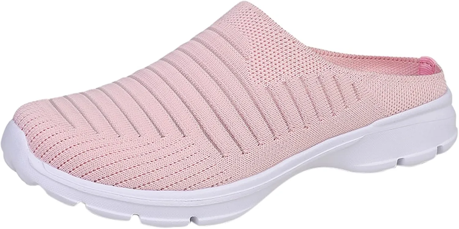 Mules for Women 2025 Backless Walking Sneakers Running Shoes for Women Comfort Slip On Shoes Casual Black Sneakers Tennis Shoe Loafers Casual Slip On
