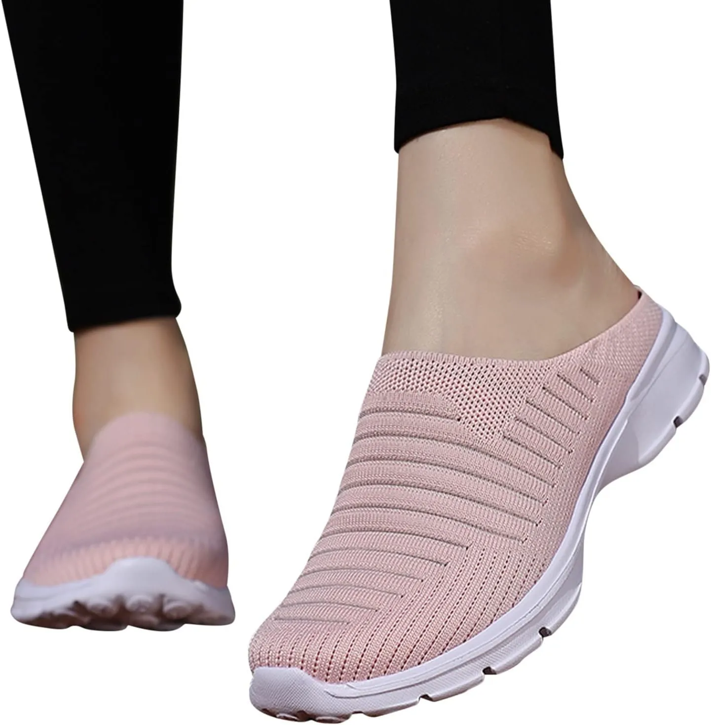 Mules for Women 2025 Backless Walking Sneakers Running Shoes for Women Comfort Slip On Shoes Casual Black Sneakers Tennis Shoe Loafers Casual Slip On