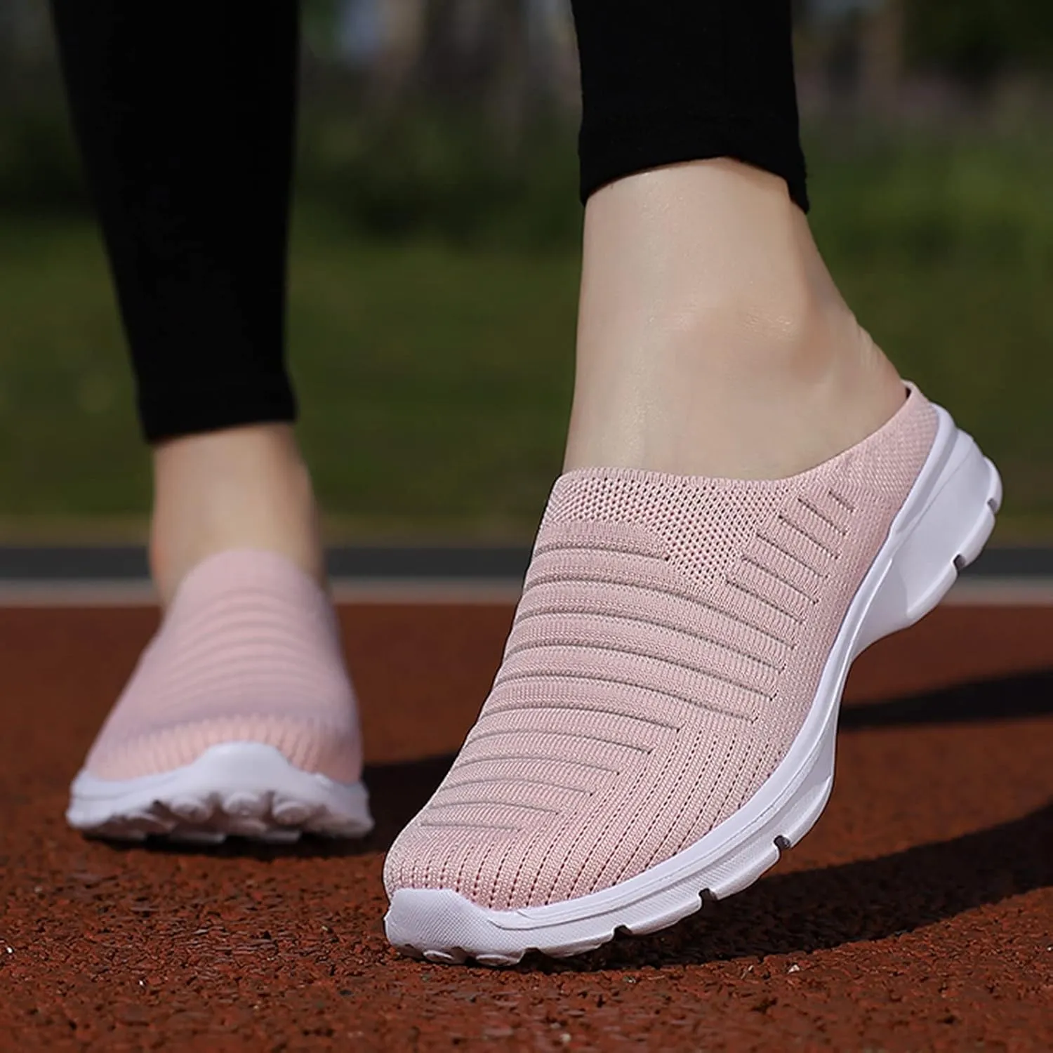 Mules for Women 2025 Backless Walking Sneakers Running Shoes for Women Comfort Slip On Shoes Casual Black Sneakers Tennis Shoe Loafers Casual Slip On