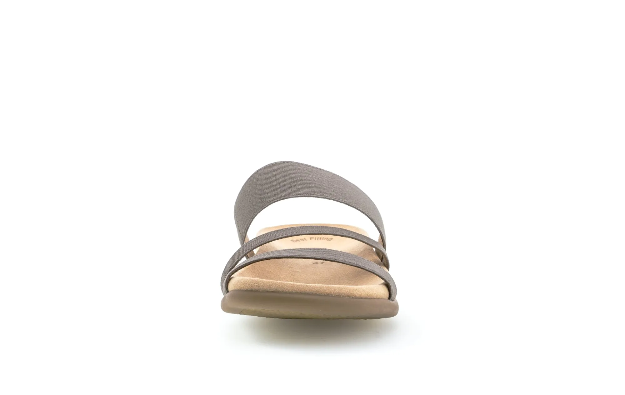 Mules taupes en bande élastique