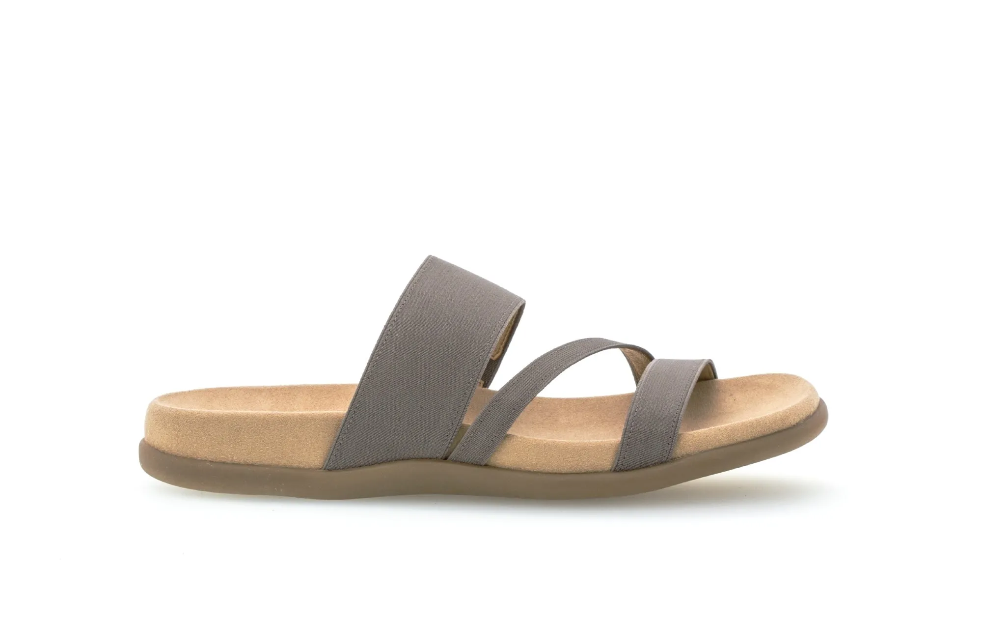 Mules taupes en bande élastique