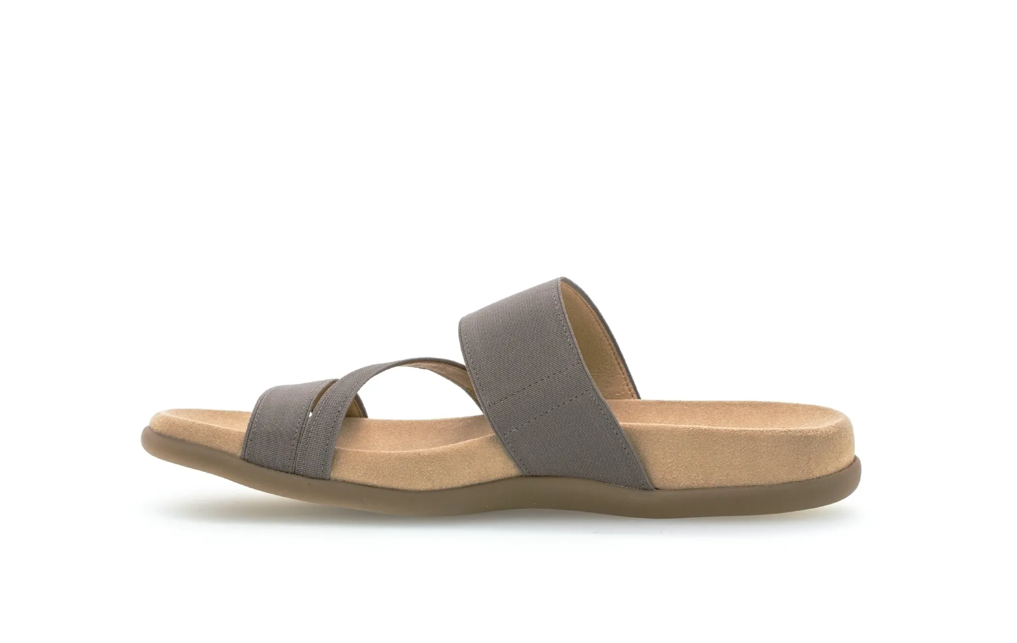 Mules taupes en bande élastique