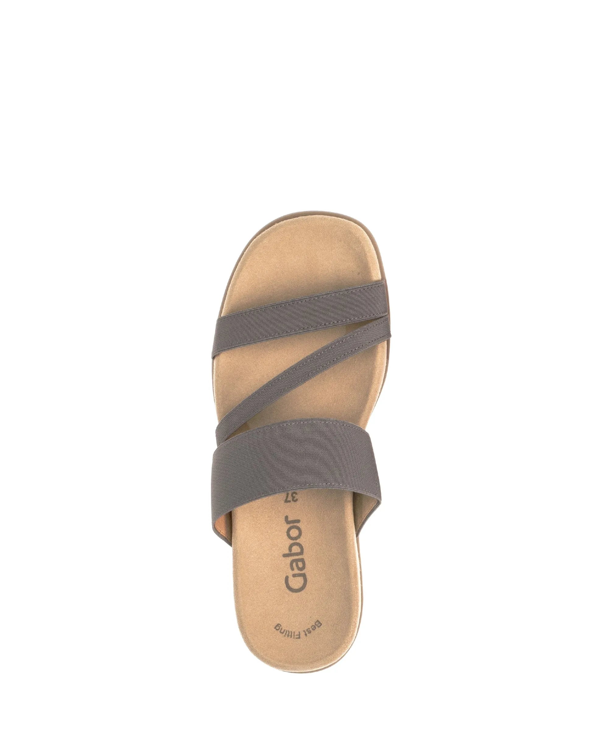 Mules taupes en bande élastique