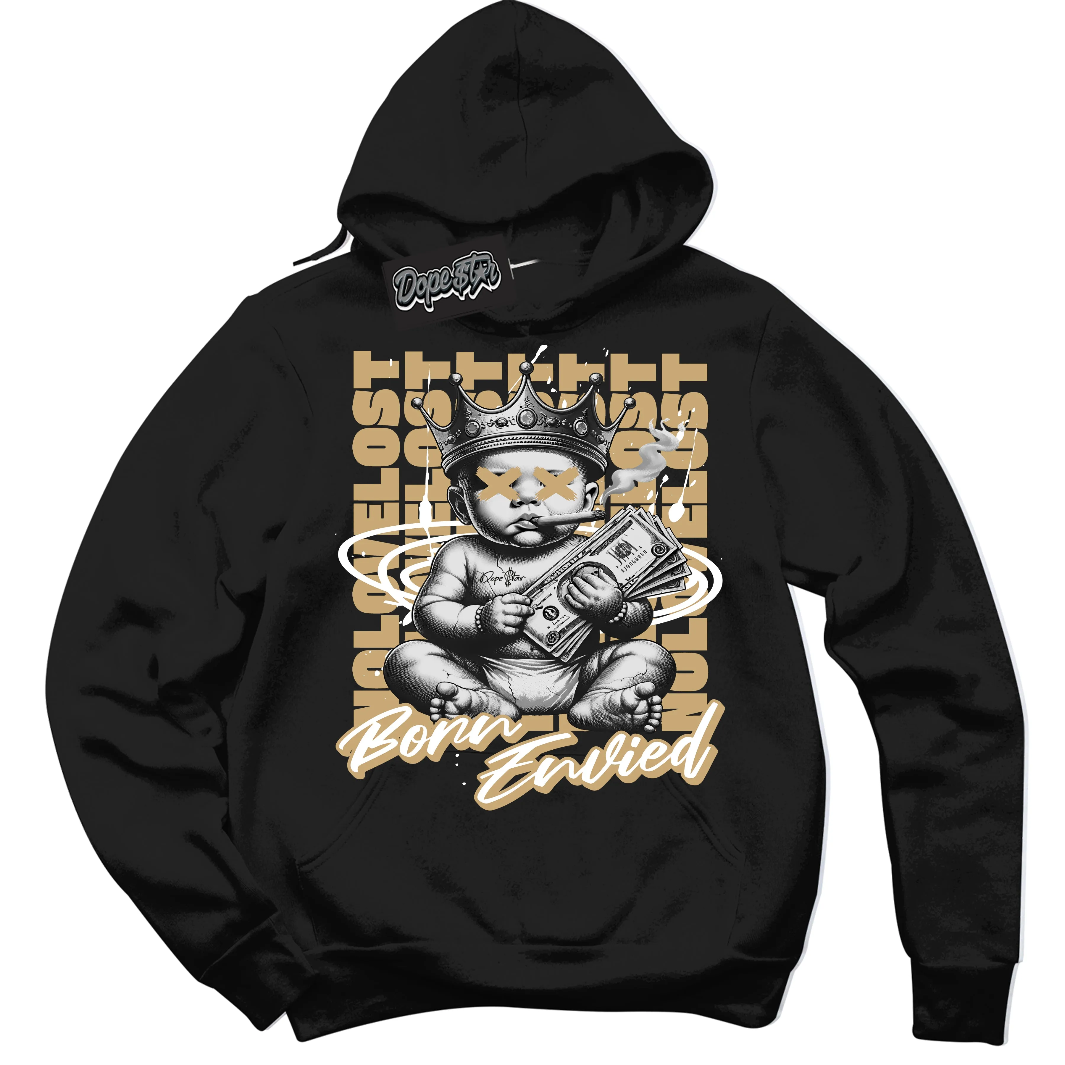 MVP White Metallic Gold Sneaker Hoodie Born Envied Graphic