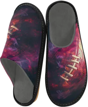 Nander Blaze Rugby Women's House Slippers,Men's Non-slip Fuzzy Slippers Soft Comfy Memory Foam Indoor Outdoor House Shoes-25