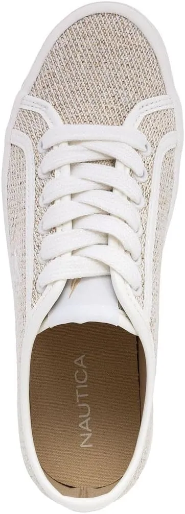 Nautica Women’s Lace-Up Fashion Sneakers – Low-Top Casual Walking & Tennis Shoes with Platform or Regular Heel