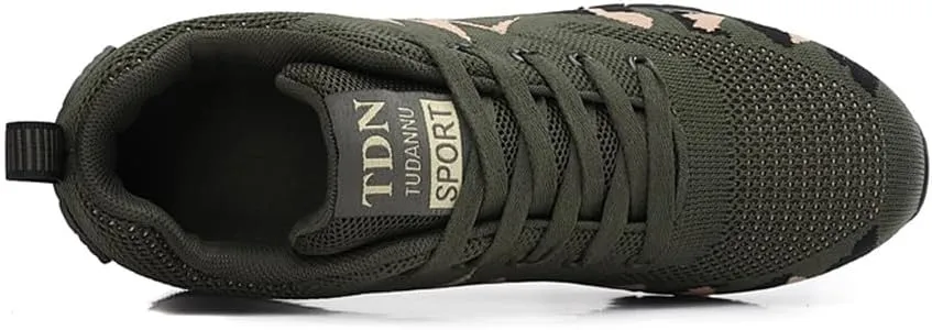 NCNDB Women's Camouflage Wedges Sneakers Inner Heightening Walking High-Heel Leisure Shoes US 4.5-10