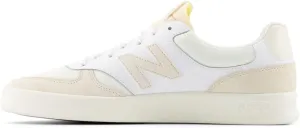 New Balance Men's 300 V3 Court Sneaker, White/Sea Salt/Linen, 9.5 Wide