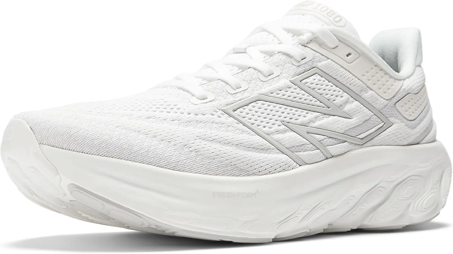 New Balance Men's M1080W13 Running Shoe, White/Light Silver Metallic, 11.5 Narrow