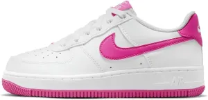 Nike Air Force 1 Big Kids' Shoes (FV5948-102, White/Laser Fuchsia) Size 2.5