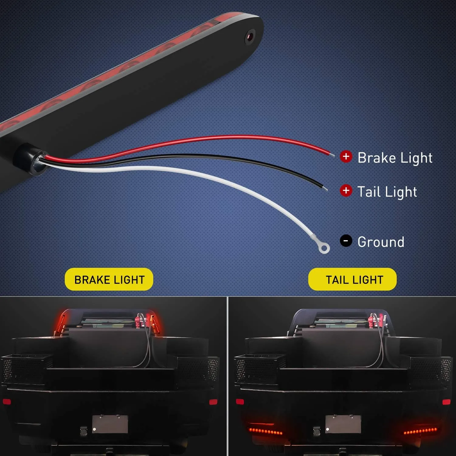 Nilight 2PCS 16Inch 11 LED Red Trailer Light Bar for Parking Stop Turn Signals Tail Brake DOT Compliant IP65 Waterproof Truck ID Marker