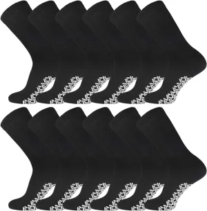 Non-Skid Cotton Diabetic Neuropathy Crew Socks, Non-Binding Traction Control Multipack
