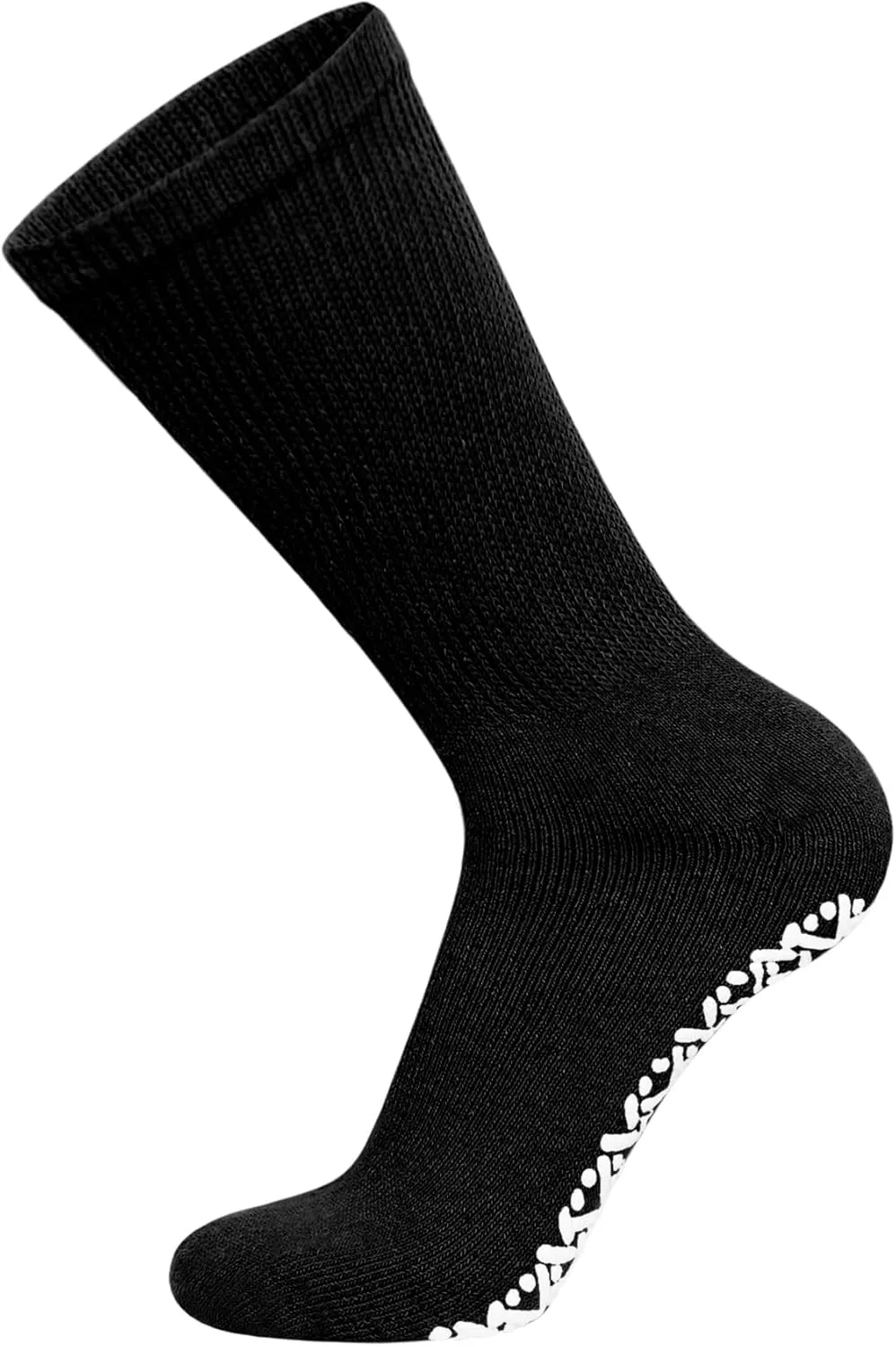 Non-Skid Cotton Diabetic Neuropathy Crew Socks, Non-Binding Traction Control Multipack