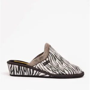 Nordikas 1614 Womens Mule Slippers Zebra