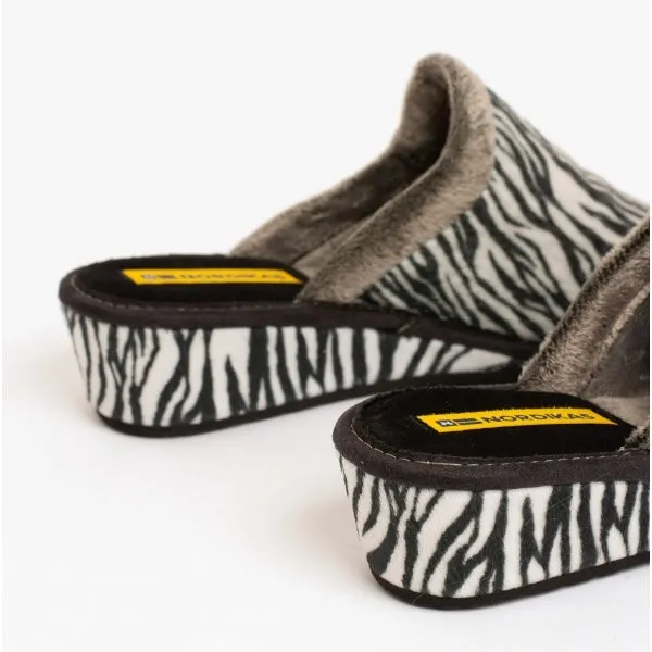 Nordikas 1614 Womens Mule Slippers Zebra
