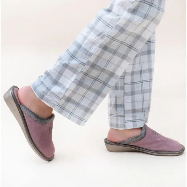 Nordikas 238 (AFELPADO) Womens Suede Mule Slippers Malva