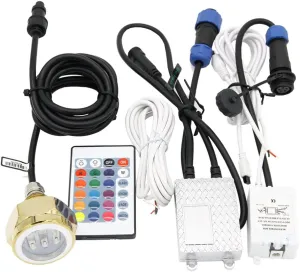 NSLUMO RGB Led Drain Plug Light Underwater RGB Color Changing 9X3W 27W 1/2" NPT Drain Plug Lighting IR Control RGB LED Marine Boat Light