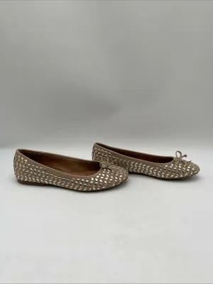 NWB Lucky Brand Sargena Ballet Flats Women's Gold/Beige Size 6.5M/37