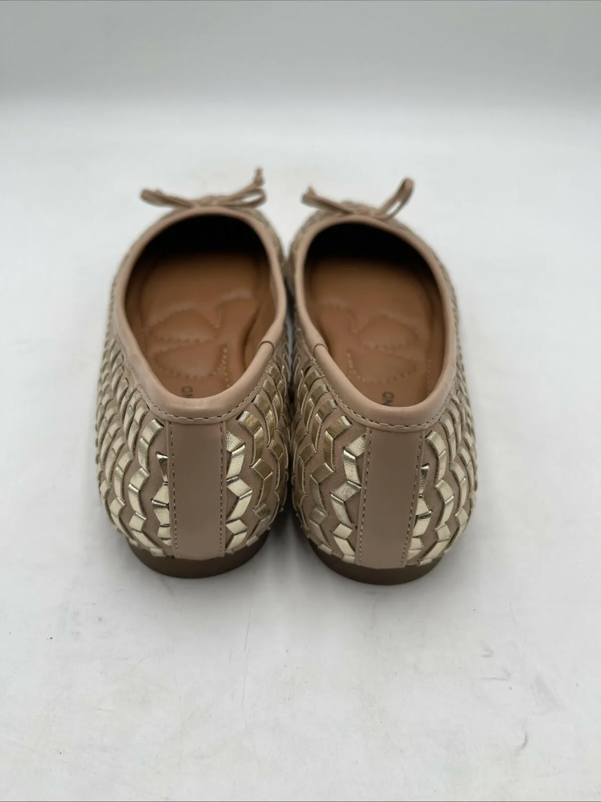 NWB Lucky Brand Sargena Ballet Flats Women's Gold/Beige Size 6.5M/37