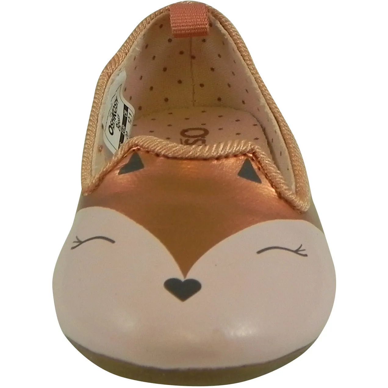 OshKosh Girl's Tabby Slip On Fox Animal Ballet Flat Shoes Bronze