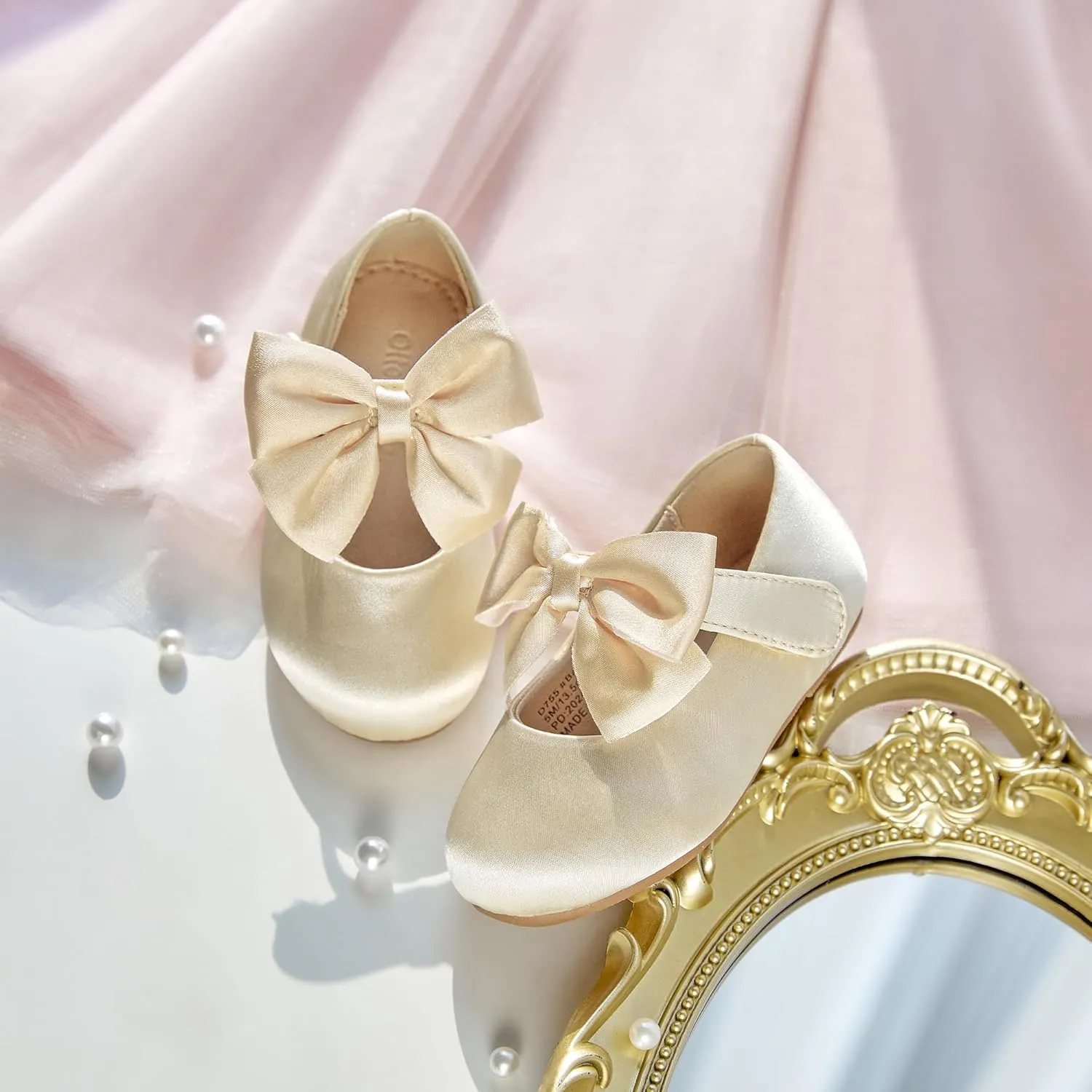 Otter MOMO Toddler Little Girls Princess Shoes Mary Jane Ballerina Flats Flower Girl Dress Shoes