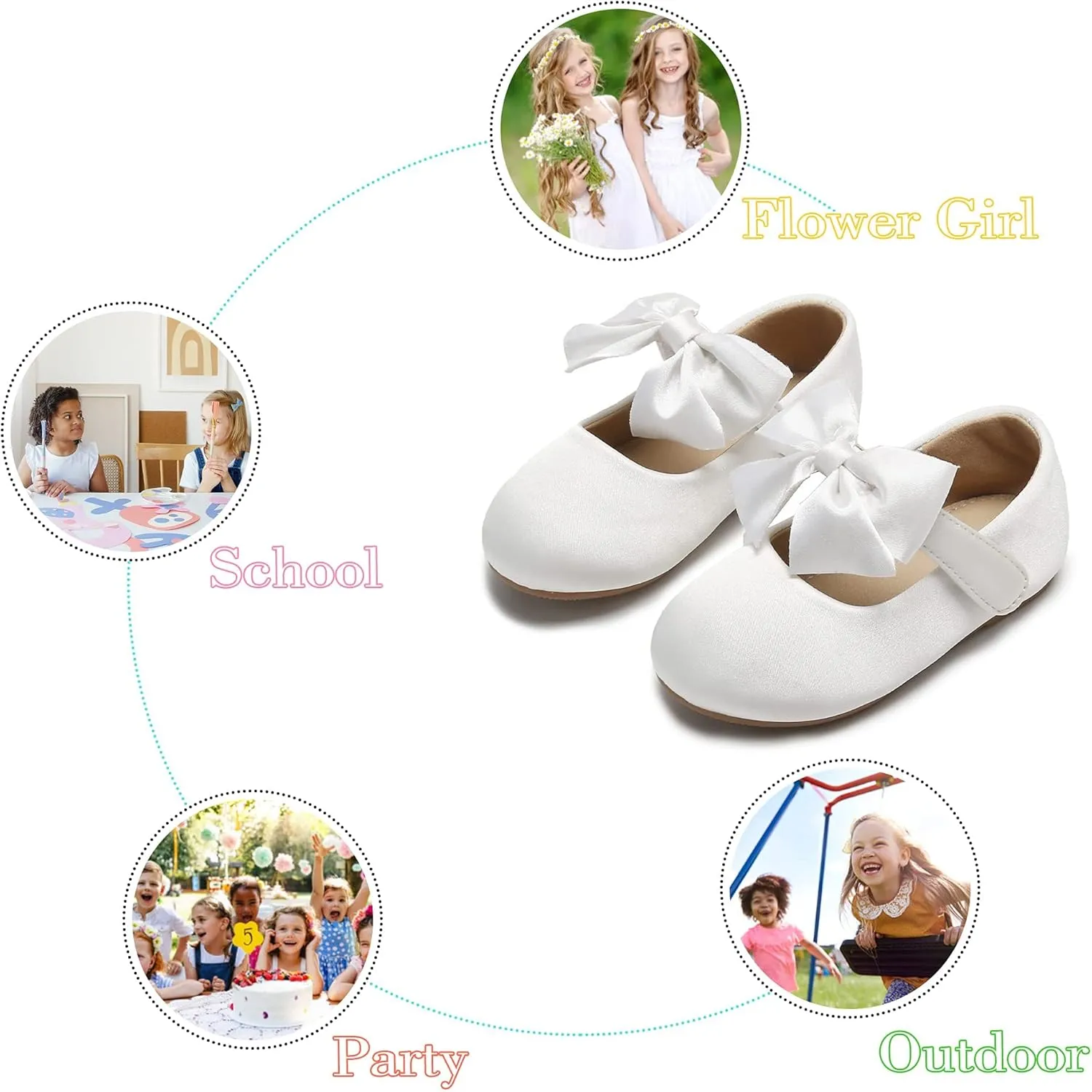 Otter MOMO Toddler Little Girls Princess Shoes Mary Jane Ballerina Flats Flower Girl Dress Shoes