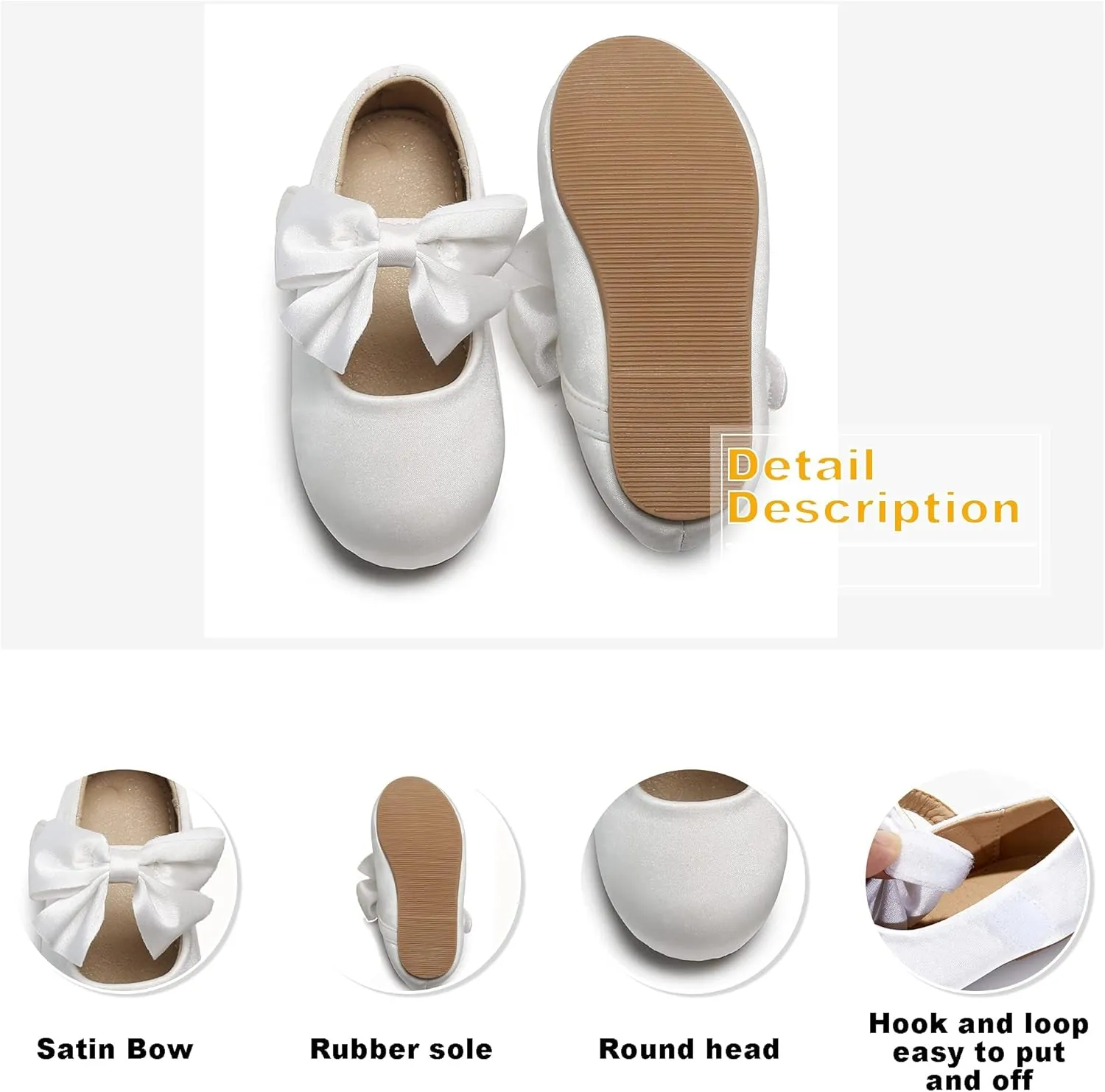 Otter MOMO Toddler Little Girls Princess Shoes Mary Jane Ballerina Flats Flower Girl Dress Shoes