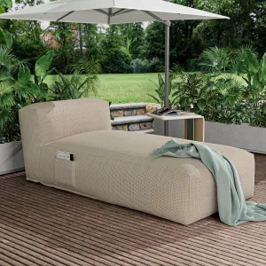 Outdoor Bean Bag Lounger Chair, Big Comfy Outdoor Daybed for Sunbathing and Tanning - Water-Resistant Patio Chaise and Pool Sun Lounger Furniture for Beach Deck (Spice Tan)