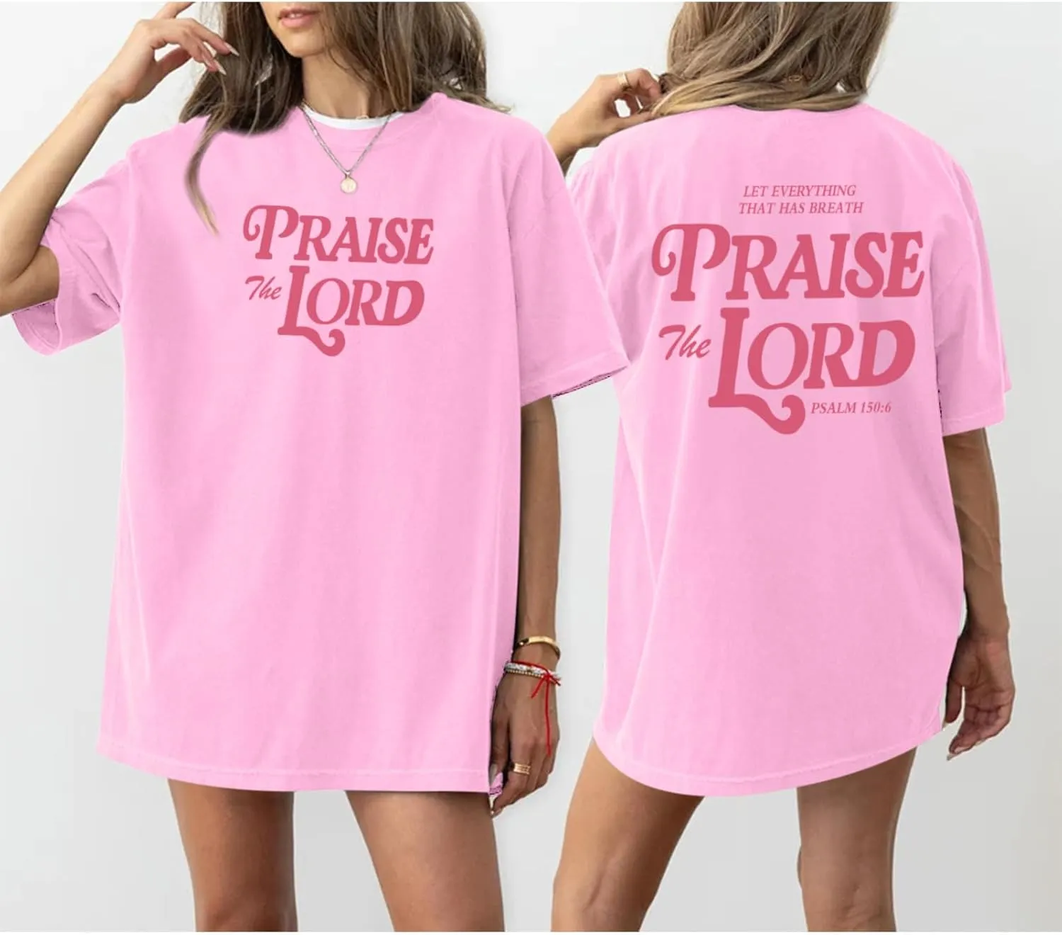 Oversized Christian Shirts for Women Praise The Lord T-Shirt Religious Bible Verse Tshirt God Jesus Shirt Graphic Tee