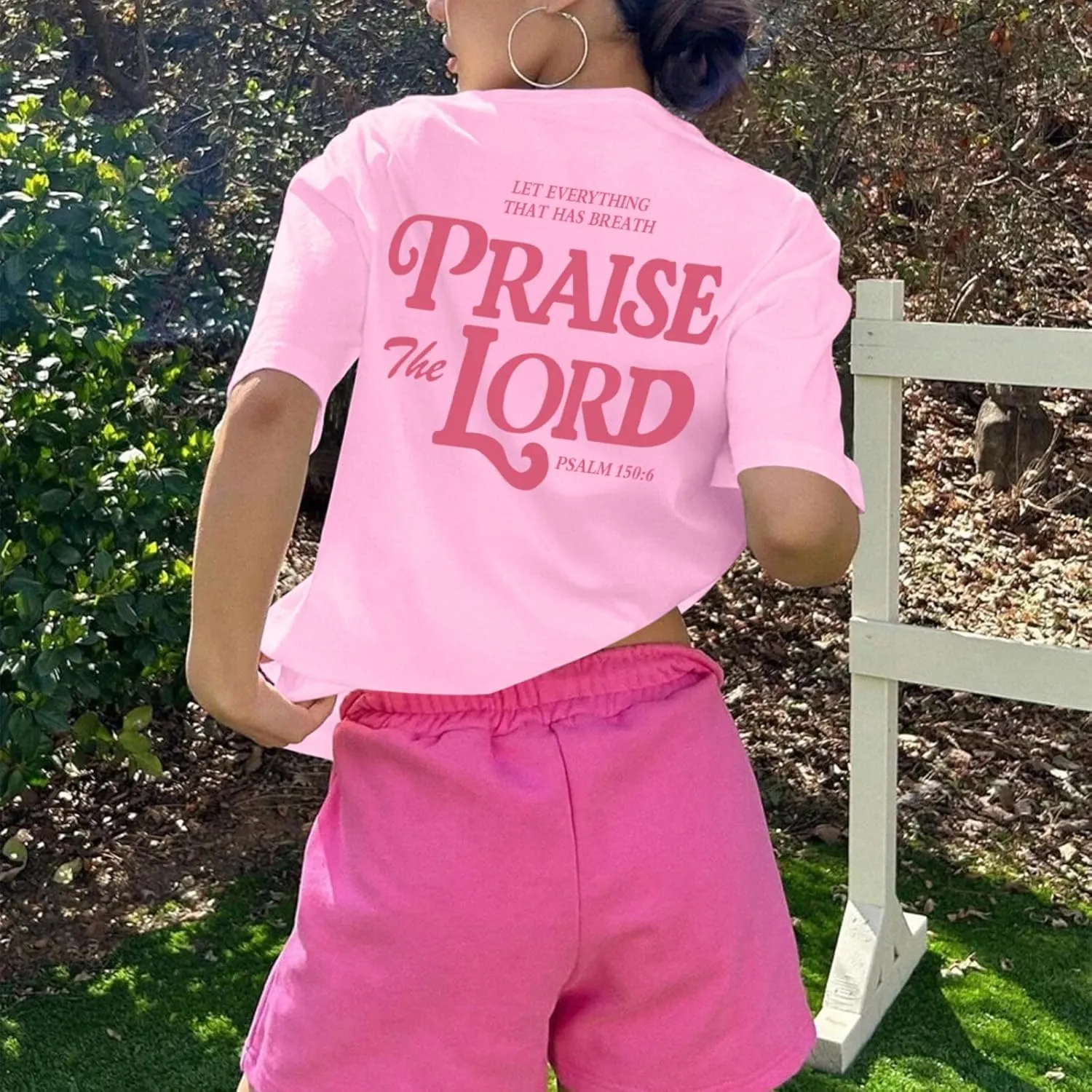 Oversized Christian Shirts for Women Praise The Lord T-Shirt Religious Bible Verse Tshirt God Jesus Shirt Graphic Tee