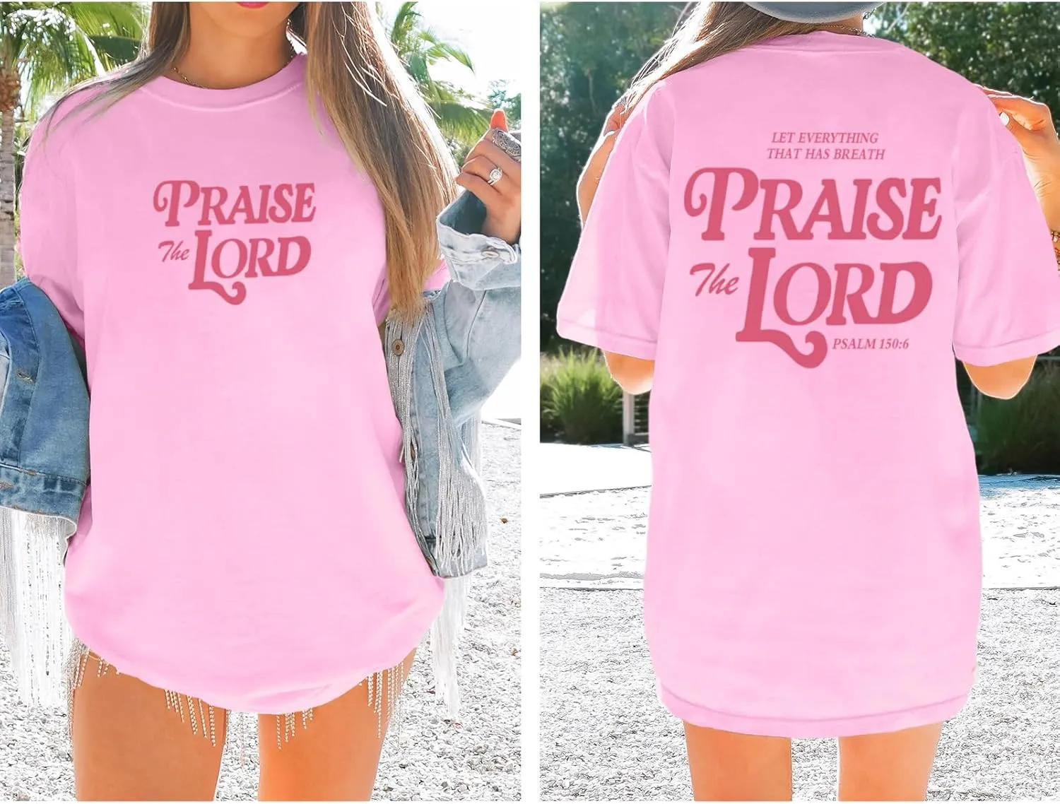Oversized Christian Shirts for Women Praise The Lord T-Shirt Religious Bible Verse Tshirt God Jesus Shirt Graphic Tee