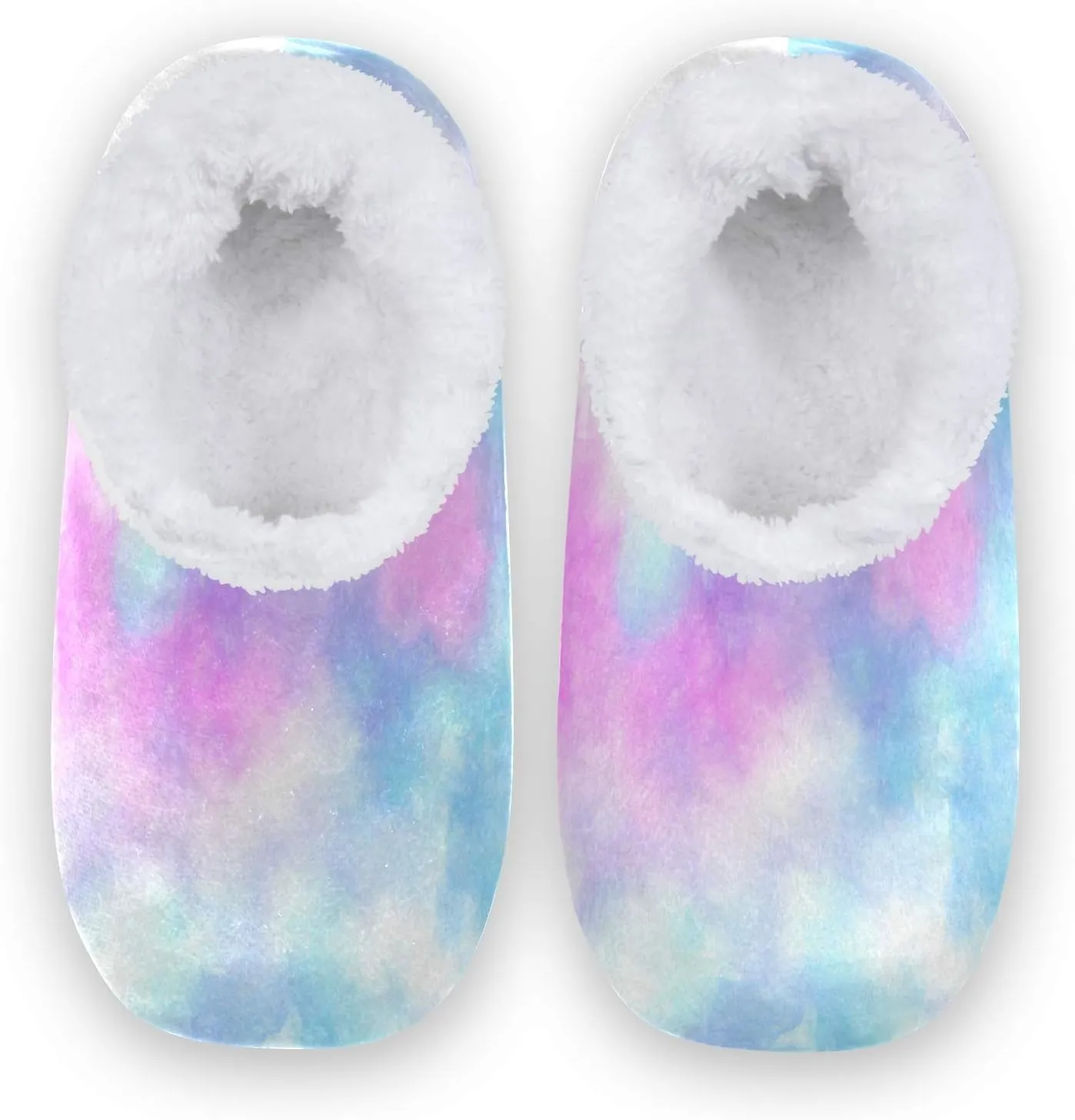 Oyihfvs Unisex Fuzzy House Slippers Memory Foam Warm Slip Shoes Fur Lining M-XXL