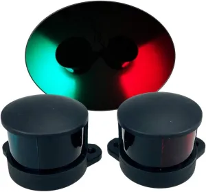 Pactrade Marine Boat Pontoon Pair of Navigation Side Lights Green Red Horizontal Mount DC12V 1NM Base-Down & Base-Up Mount Bulb for 39.4ft & Under (LED Bulb)