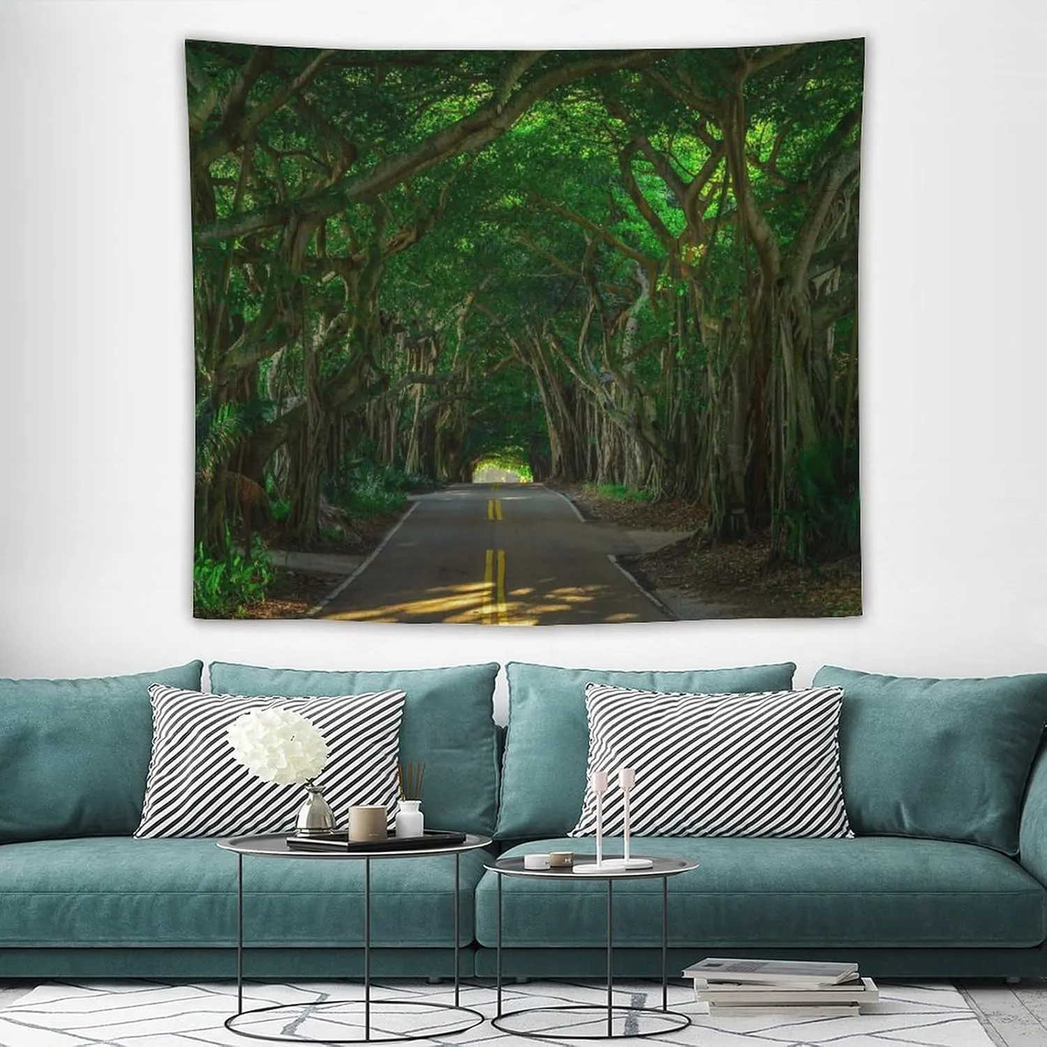 Pathway to Forest Tapestry Nature Landscape Wall Hanging Decor for Living Room,Yoga Studio And Meditation Lounge 50"x60"