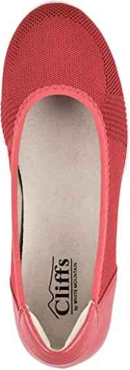 Pavlina Encrypted Flats by Casual Cloud-based Knit Ballet Comfort Mountain Red/Knit/Fab Cliffs White